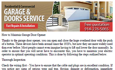 How to Maintain Garage Door Opener in Valhalla